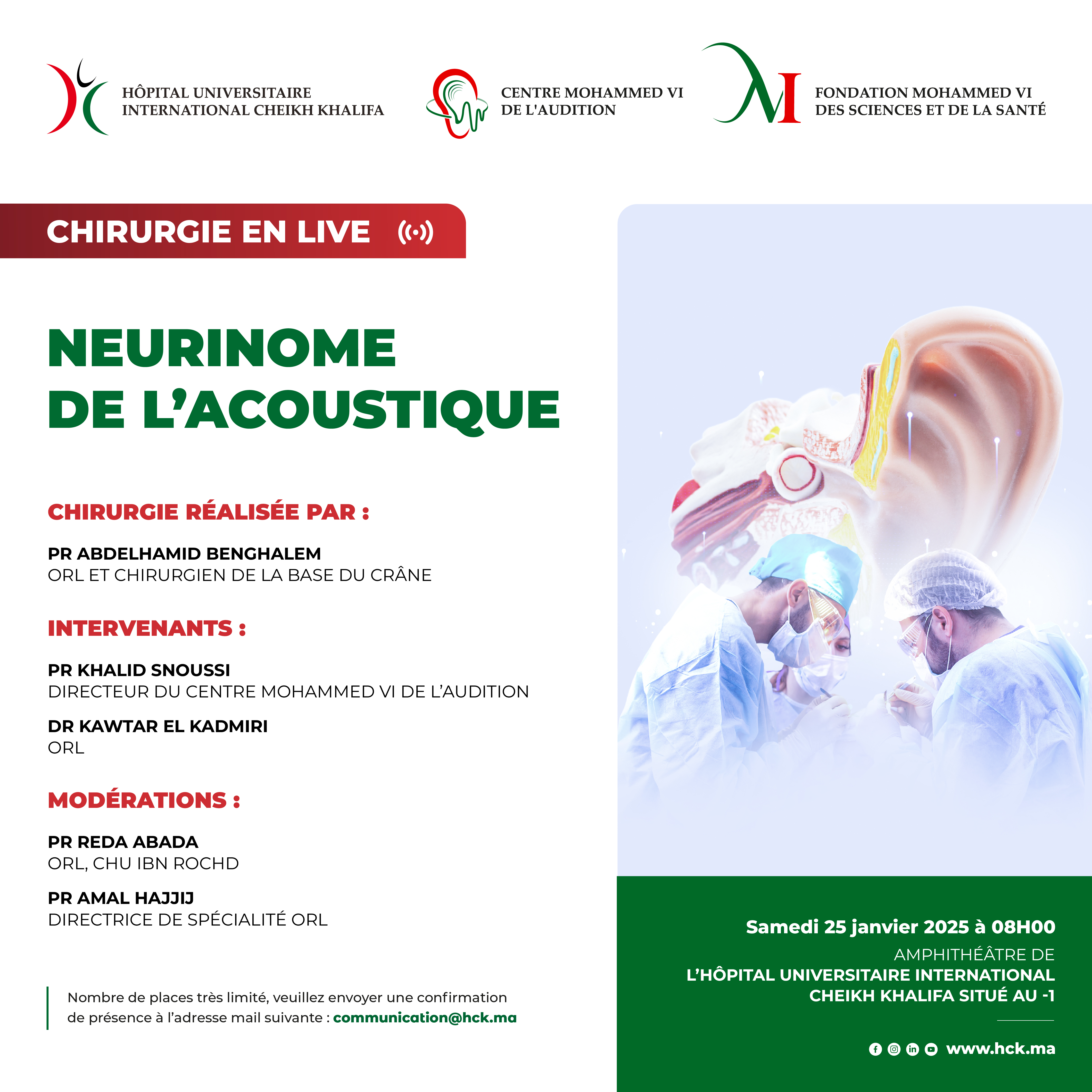 CHIRURGIE EN LIVE - NEURINOME DE L'ACOUSTIQUE