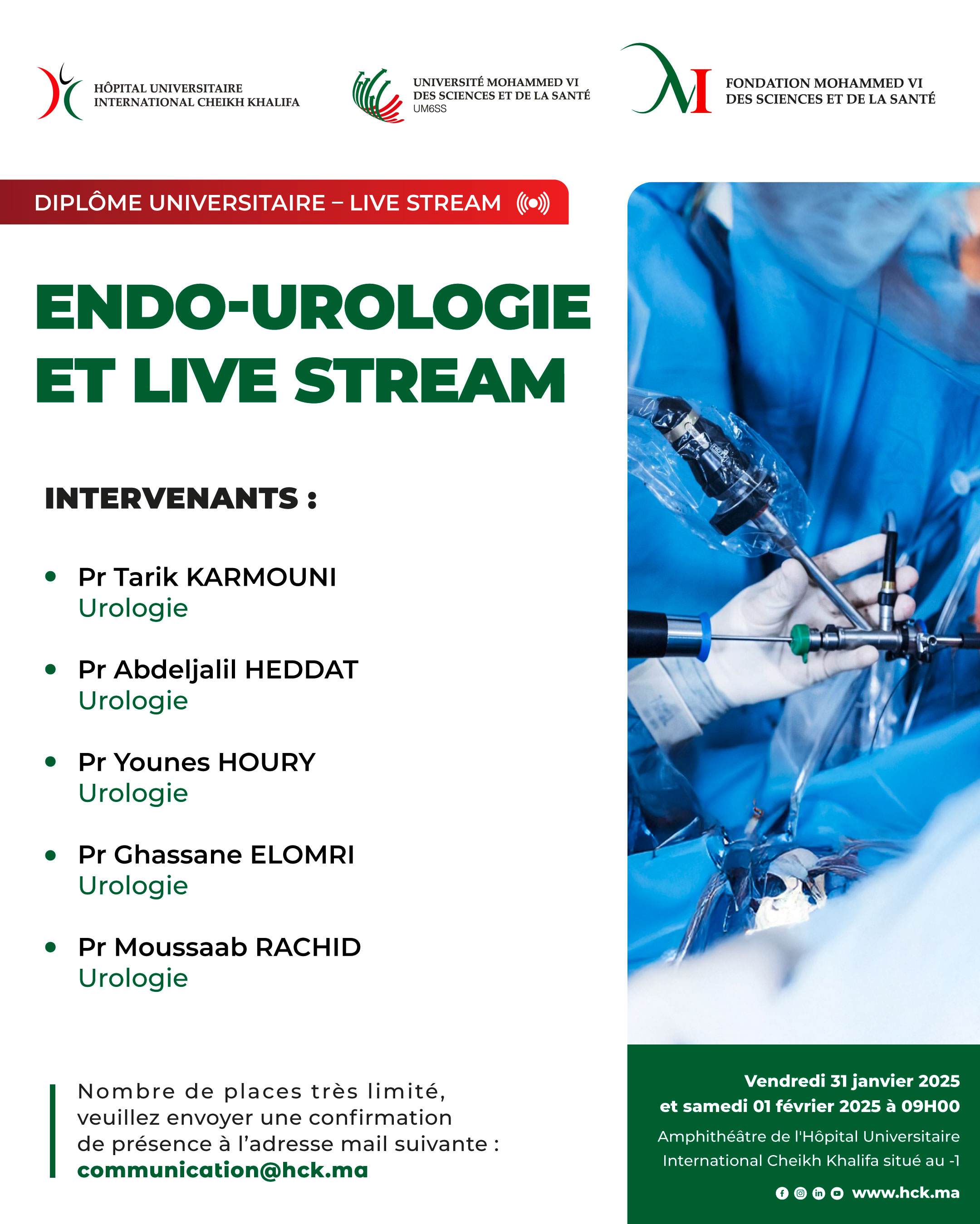 DIPLÔME UNIVERSITAIRE ET LIVE STREAM : FORMATION EN ENDO-UROLOGIE