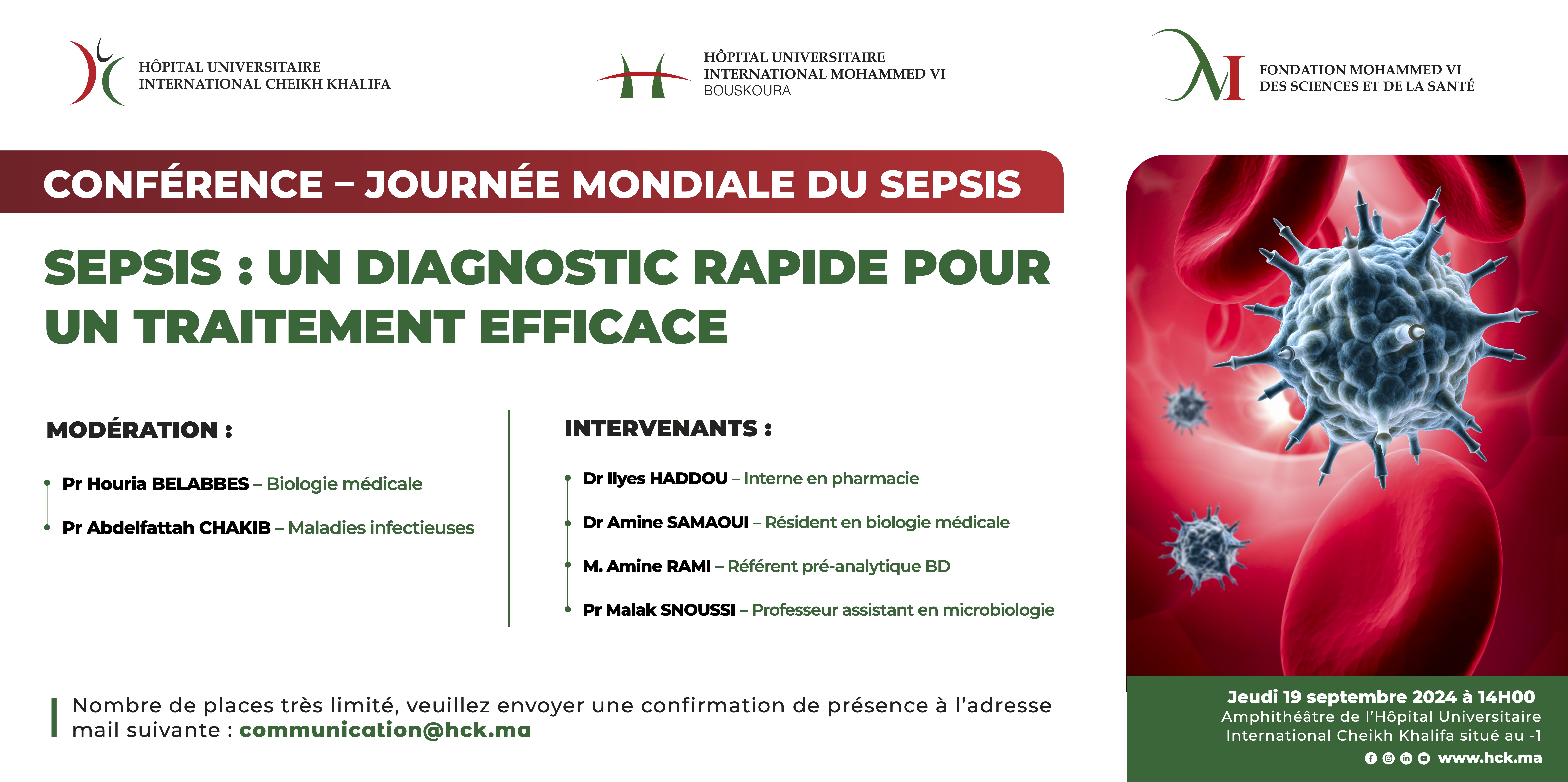 CONFÉRENCE - SEPSIS : UN DIAGNOSTIC RAPIDE POUR UN TRAITEMENT EFFICACE