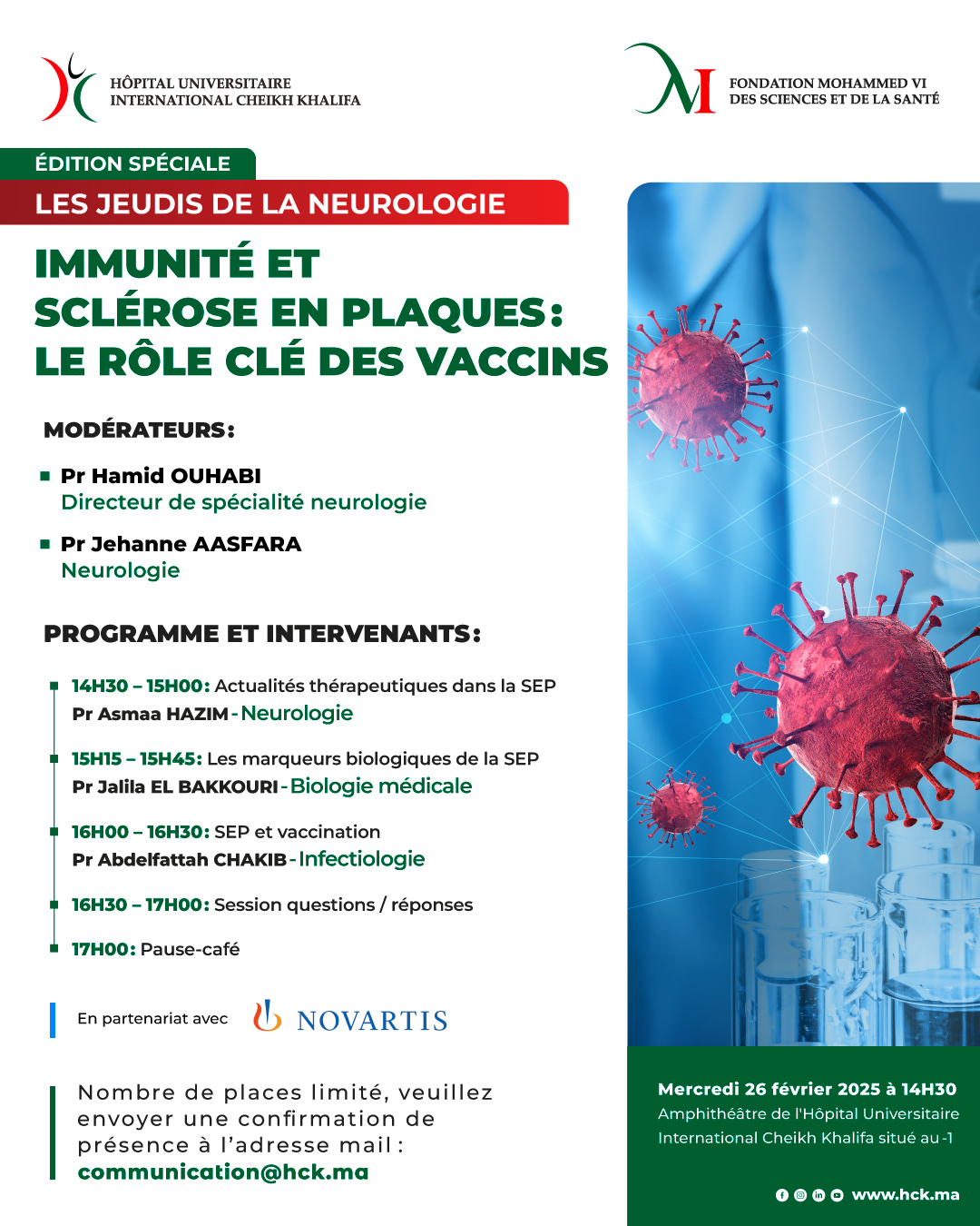 ÉDITION SPÉCIALE - JEUDIS DE LA NEUROLOGIE : IMMUNITÉ ET SCLÉROSE EN PLAQUES, LE RÔLE CLÉ DES VACCINS